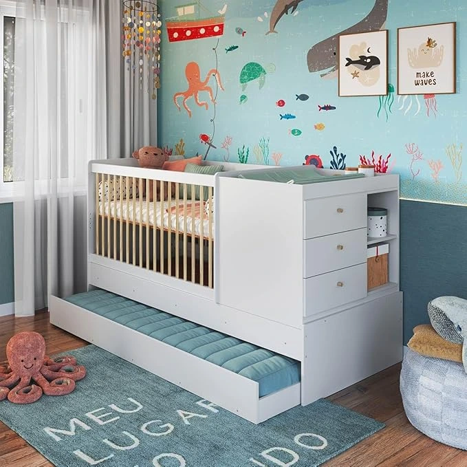 1 – Berço Multifuncional 3 em 1 Completo com cama auxiliar