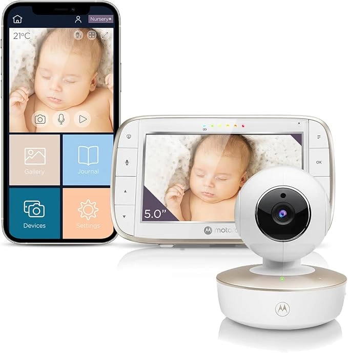 Babá Eletrônica Motorola VM855 Connect, Visão Noturna, Wi-Fi, Tela Extra Grande